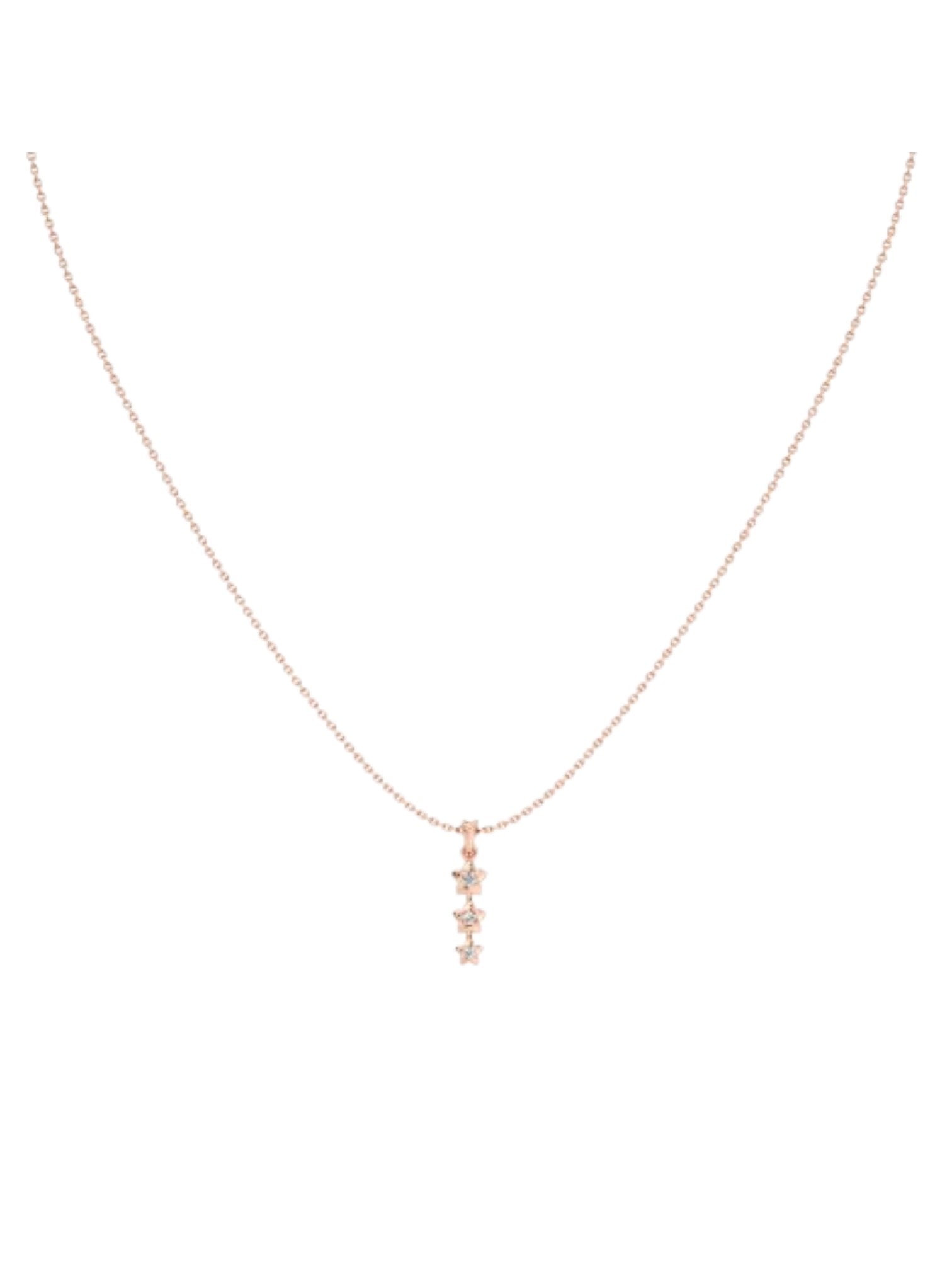 Trendy Flower Shape 925 Sterling Silver CZ Stone Rose Gold Plated Pendant With Chain For Women By Kesardeep